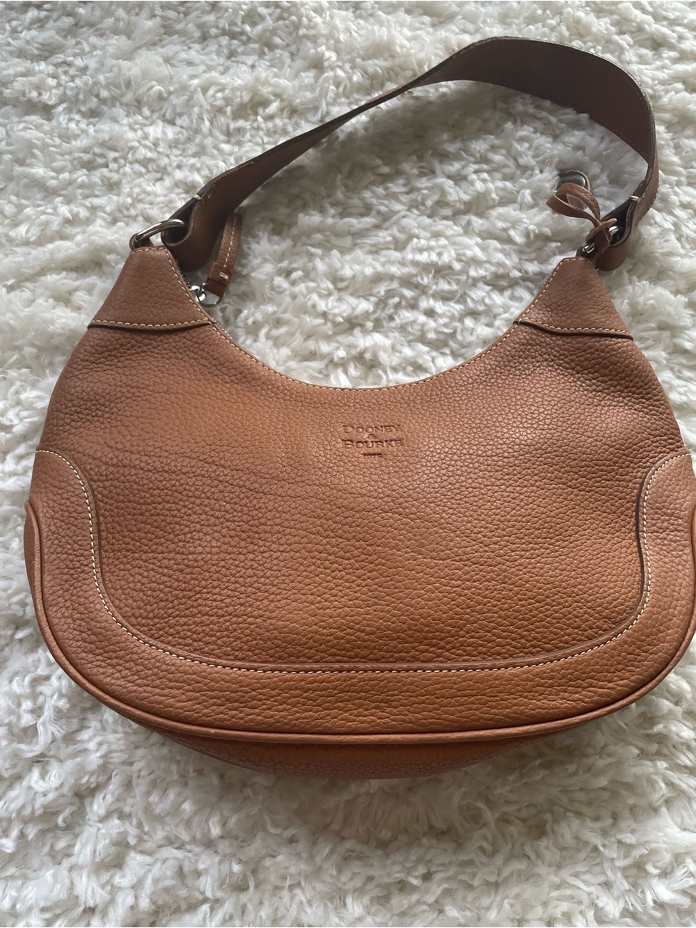 Dooney & Bourke Caramel Pebble Leather Hobo Bag